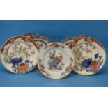 A set of four 18thC Chinese export Famille Rose Plates, of octagonal form, in the Famille Rose /