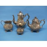 A quantity of Silver Plate, including tea set, bon bon dishes, basket etc., (a lot)