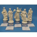 A quantity of Wedgwood; The Classical Muses Collection, comprising Callilope 84/12500; Thalia 257/