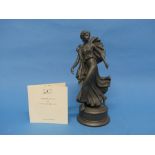 A Wedgwood 'Dancing Hours' figure in Black Porcelain, titled 'The Third Figure', depicting a dancing