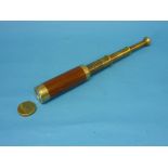 An early 20thC brass mounted extending Telescope, by Ross, London. No. 1358, with brass end cap,
