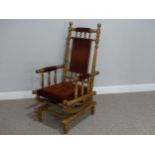 An early 20thC American oak Rocking Chair, 22½in (57cm) wide.