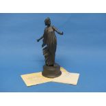 A Wedgwood 'Dancing Hours' figure in Black Porcelain, titled 'The Sixth Figure' depicting a lady