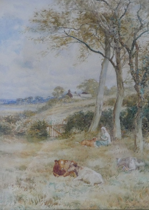 Frederick J Knowles (1874-?) Watercolour, Farmyard Scene, - Image 4 of 8