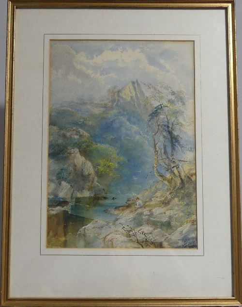 John Henry Mole R.I. (British, 1814-1866) 'High Tor' Watercolour, signed bottom right, 14in (35cm) x - Image 2 of 8