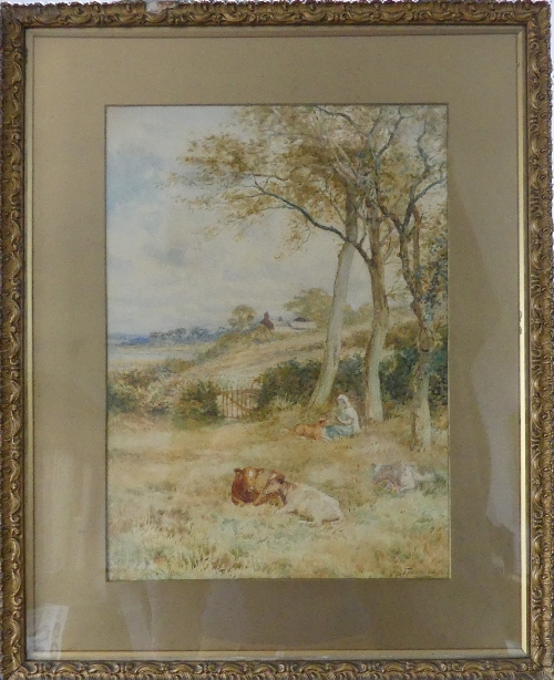 Frederick J Knowles (1874-?) Watercolour, Farmyard Scene, - Image 2 of 8