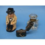 A Royal Doulton 'Winston Churchill' Character Jug, 5½in (14cm) high, together with two early 20thC