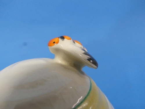 An early 20thC Clarice Cliff Newport Pottery 'Spring Crocus' pattern Honey Pot, with bee finial, - Image 4 of 10