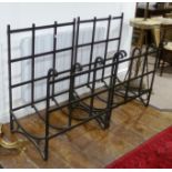 A pair of modern wrought iron Log Baskets, 27in (68.5cm) wide, 36in (91.5cm) high, 22in (56cm)