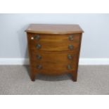 A Victorian mahogany bow-front Commode, in the form of a chest of four drawers, with two cupboard