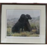 Steven Townsend, British 20thC, Black Labradors signed print, limited edition (231/675) with