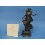 A Wedgwood 'Dancing Hours' figure in Black Porcelain, titled 'The Fourth Figure', depicting a