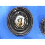 A quantity of Continental miniature Portraits on Porcelain, the four, all framed in circular frames