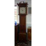 Pyke, Wellington, an oak 30-hour Longcase Clock, with single-weight movement striking on a bell, the