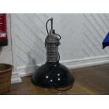 A vintage enamel 'Phillips' industrial Hanging Lamp,