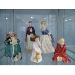 A Royal Doulton 'Twilight' Figure, together with 'Alison', 'Daddy's Girl', 'The Little Pig' all with