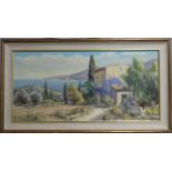 Lucien Potronat (French 1889-1974) 'Cote D'Azur' Oil on Canvas, signed to bottom right, 15in (