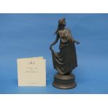 A Wedgwood 'Dancing Hours' figure in Black Porcelain, titled 'The Fifth Figure' depicting a lady