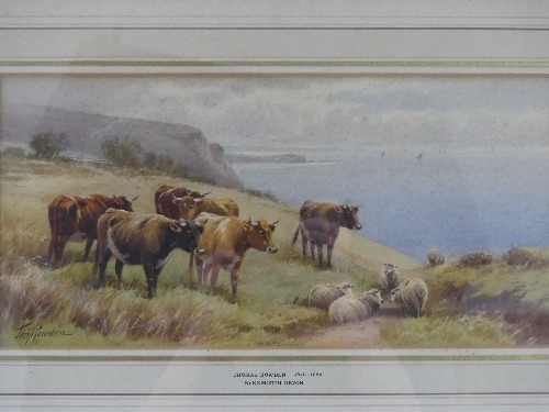 Thomas Rowden (1842-1926), ?Nr Exmouth?, Watercolour, depicting cows near the sea, signed to - Image 4 of 12