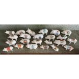A large quantity of Crested China Pigs, all painted with different crests and place names, with
