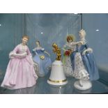 A small quantity of Royal Doulton Figures; comprising 'Kathryn', 'Masquerade', 'Jane', 'Hostess of