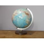 A Philips' 12" Physical Challenge Globe, c.1967, on wood base, overall 15½in (39.5cm) high.