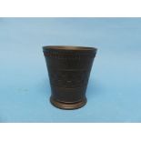 An early 20thC Wedgwood basalt Beaker, made in the factory as part of a visit, with accompanying let