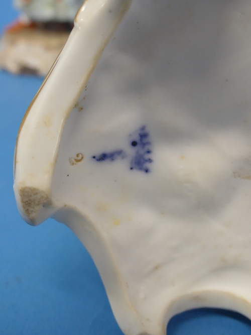 A pair of 19thC Volkstedt-Rudolstadt porcelain Figural Candlesticks, with blue painted mark to base, - Image 6 of 8