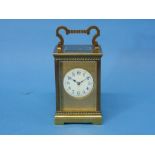 A good 19th century French gilt-brass striking Carriage Clock, of traditional 5-glass form with