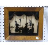 Two decorative framed silhouettes on glass, 13½in (34cm) wide inc. frame (2)