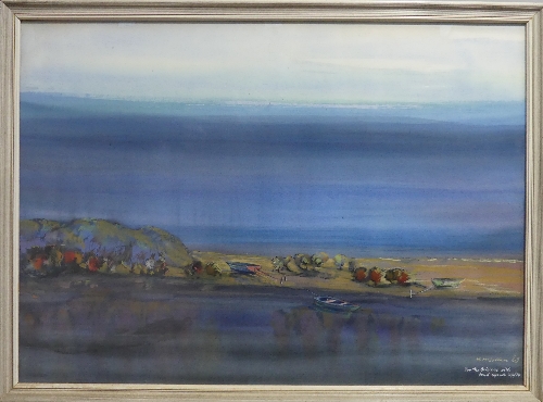 20th Century School, Seascape, Watercolour, signed M McLennan '69, with personal message, 21in ( - Image 2 of 6