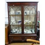 An early 20th century astragal glazed Display Cabinet, in the Georgian style, the dentil cornice