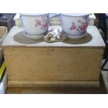 A vintage pine Blanket Box, with rope handles, 37½in wide x 19½in deep x 18¾in high (94cm x 50cm x