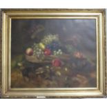 (19thC School) A Still-life Oil on Canvas, depicting Fruit, probably Dutch, signed M Ramstedt to