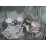A Foley China '5038' Pattern part Tea Service, in the 'Snowdrop Shape', comprising eight Plates,