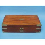 A Reeves and Sons mahogany and brass bound travelling Artists Box, the box fitted with original