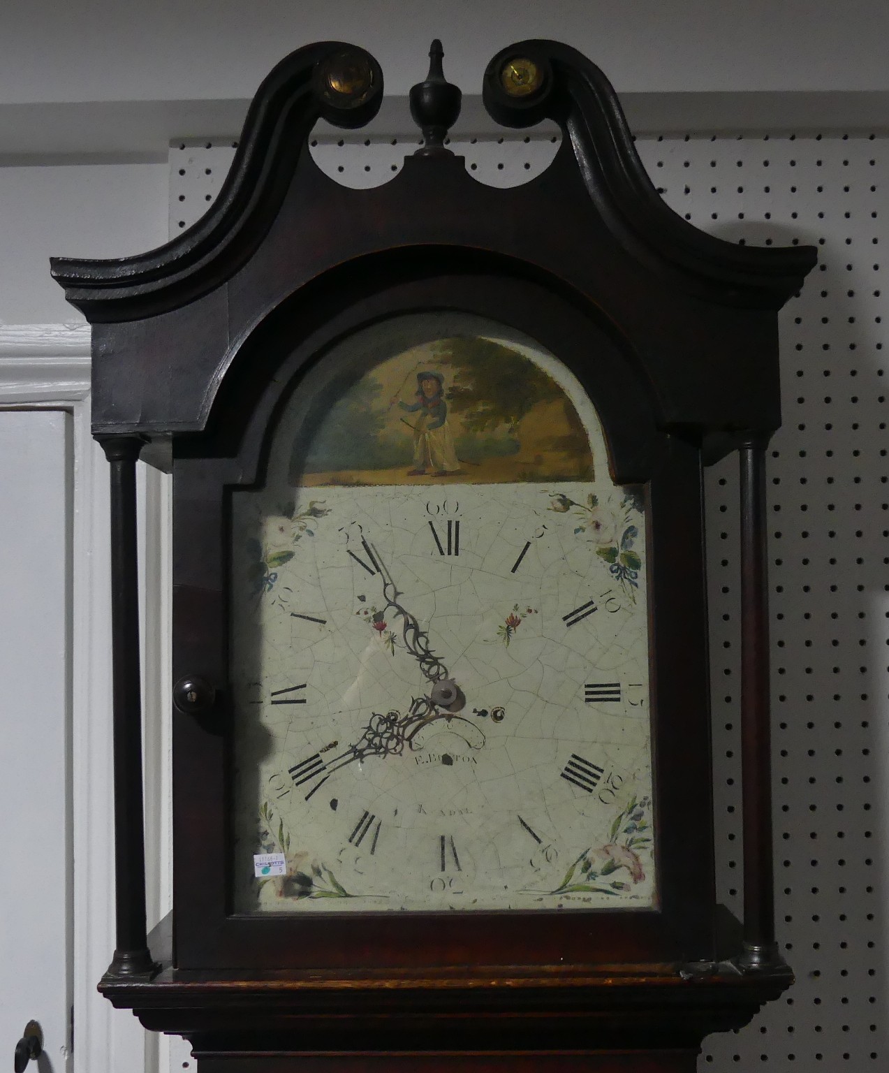 A Georgian oak 30-hour Longcase Clock, signed E. Burton, Kendal, striking on a bell, the 12-inch - Image 2 of 4