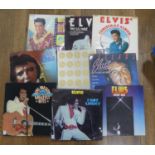 A quantity of Elvis Presley LPs; to include Elvis, The U.S. Male, I Got Lucky, Moody Blue,