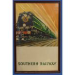 Railwayana; An original Southern Railway double royal Advertising Poster, by Leslie Carr depicting a