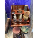 Scientific Instruments; A 19thC mahogany Apothecary Test Tube and Medicine Bottle rack, by 'S. Maw S