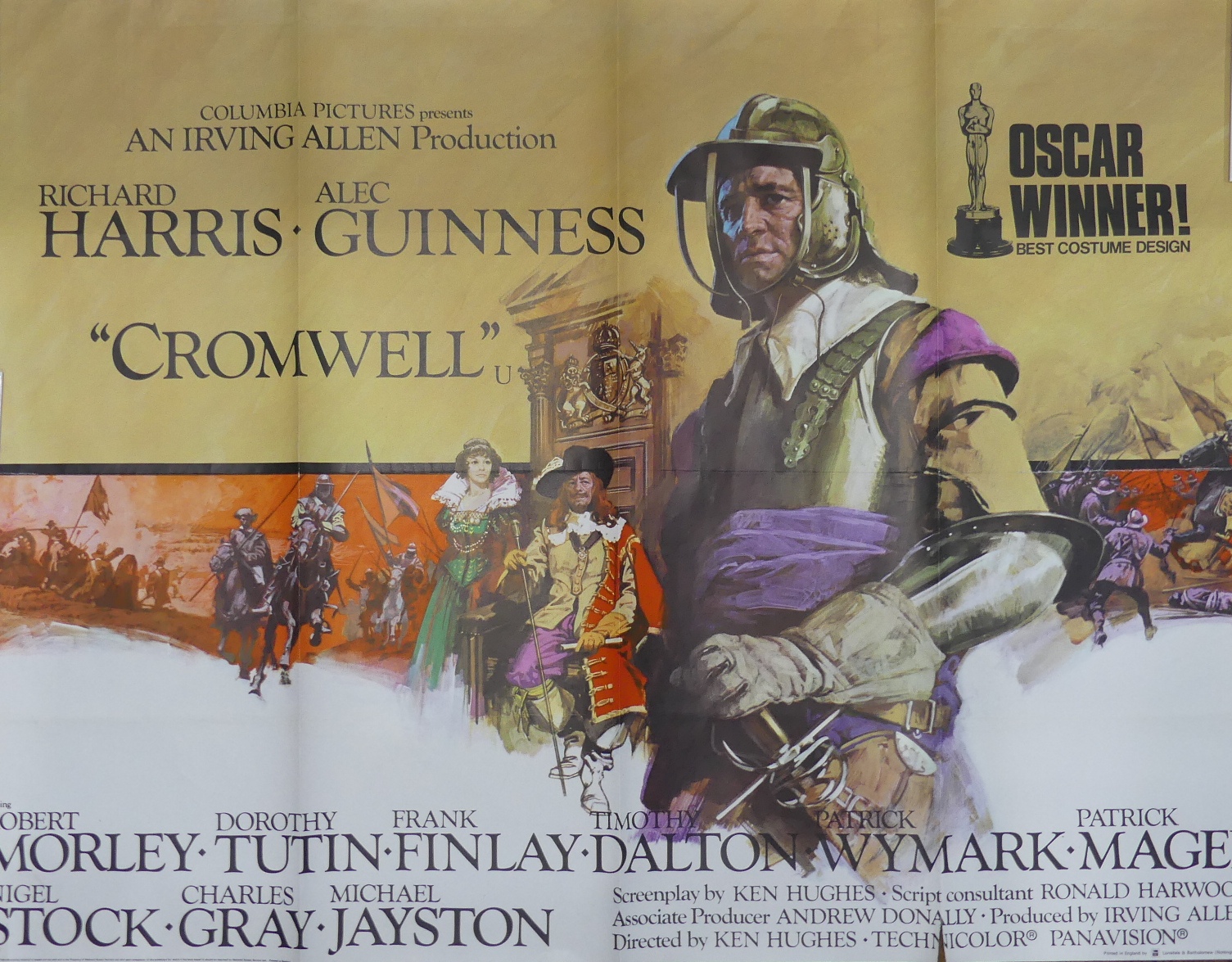 Cromwell (1970) Quad Poster, starring Richard Harris, Alec Guinness and Timothy Dalton, folded,