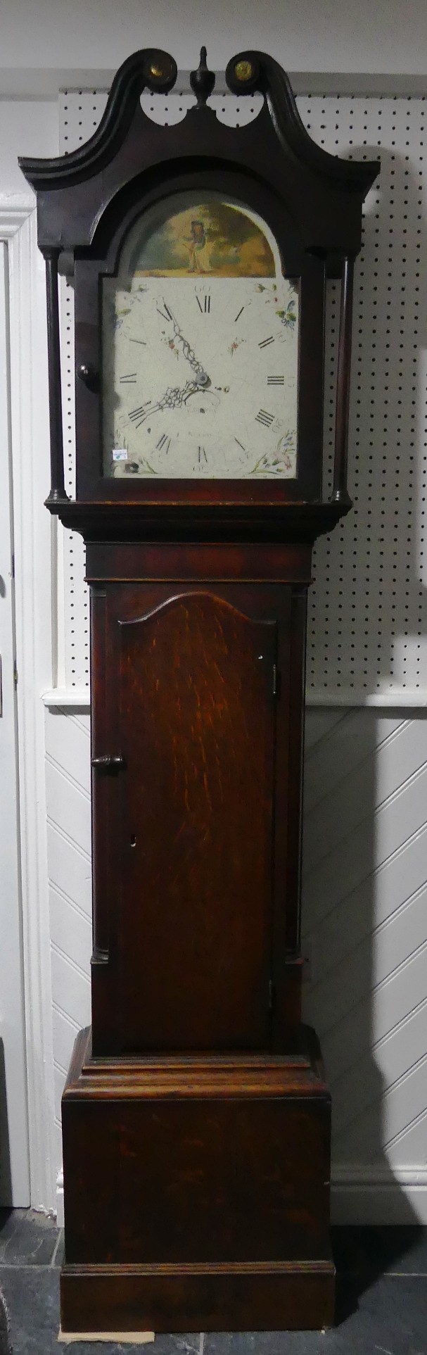 A Georgian oak 30-hour Longcase Clock, signed E. Burton, Kendal, striking on a bell, the 12-inch