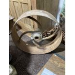A Vintage Metal 'Wheel', possibly from a railway wagon, rusty, 20½in diameter x 6in deep ( 52cm x