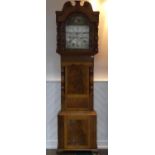 A 19th century mahogany and oak 8-day Longcase Clock, by Owen Roberts, Gaerwen, the 14in (35.5cm)