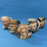A small quantity of Royal Doulton Toby Jugs, comprising Oscar Wilde, Mark Twain, Shakespeare,