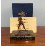 After George Frampton, RA, 'Peter Pan', a bronzed metal reproduction Statuette of Peter Pan in