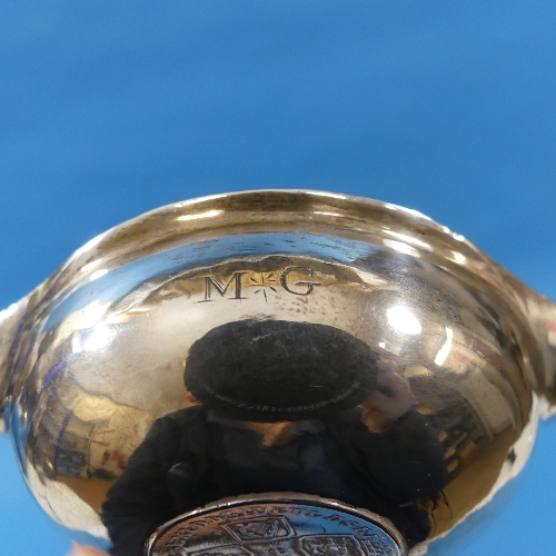 A George II silver Toddy Ladle, with twisted whalebone handle, the centre inset with a sixpence, - Image 7 of 7