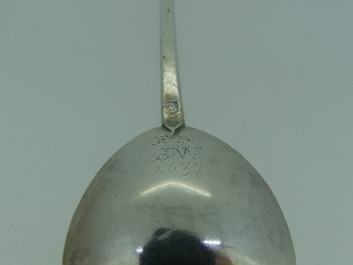 A James I West Country silver Lion Sejant Spoon, by William Bartlett (Exeter), makers mark and - Image 5 of 8