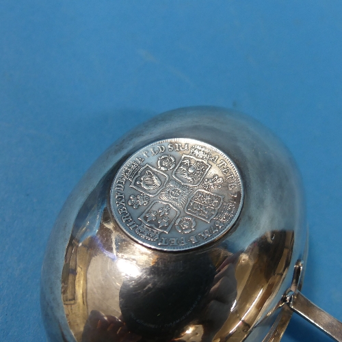 A George II silver Toddy Ladle, with twisted whalebone handle, the centre inset with a sixpence, - Image 4 of 7