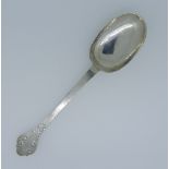 A William III West Country silver lace back Trefid Spoon, by John Murch, Plymouth, with makers